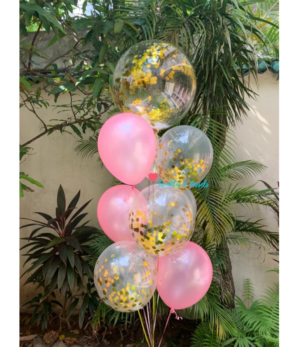 Pink Sunshine Bubble Balloon Bouquet