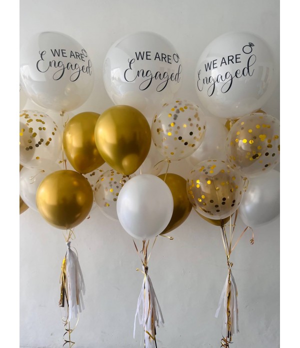 We are engaged helium balloon bouquet