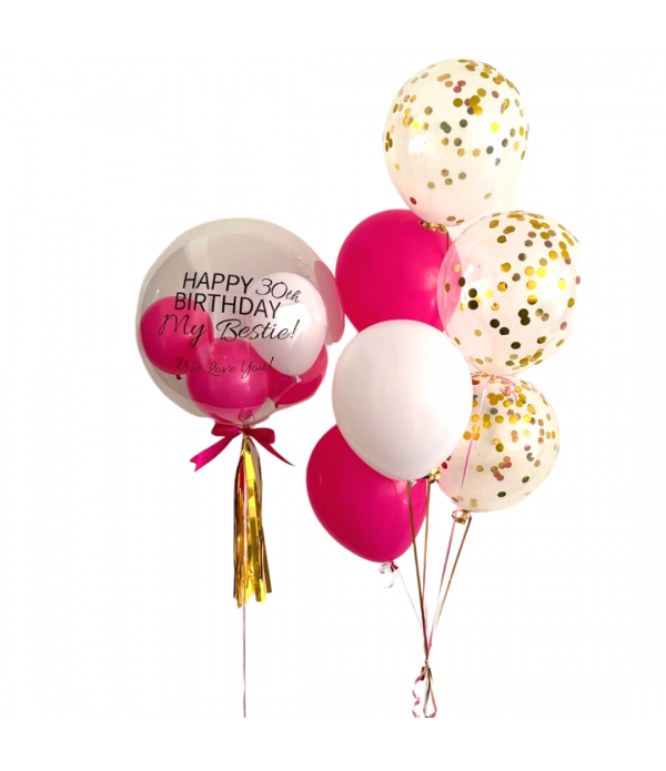 Rosey Personalised Bubble and Helium Bunch 