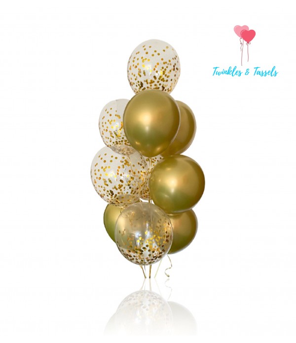 Golden Sparkle Balloon Bunch