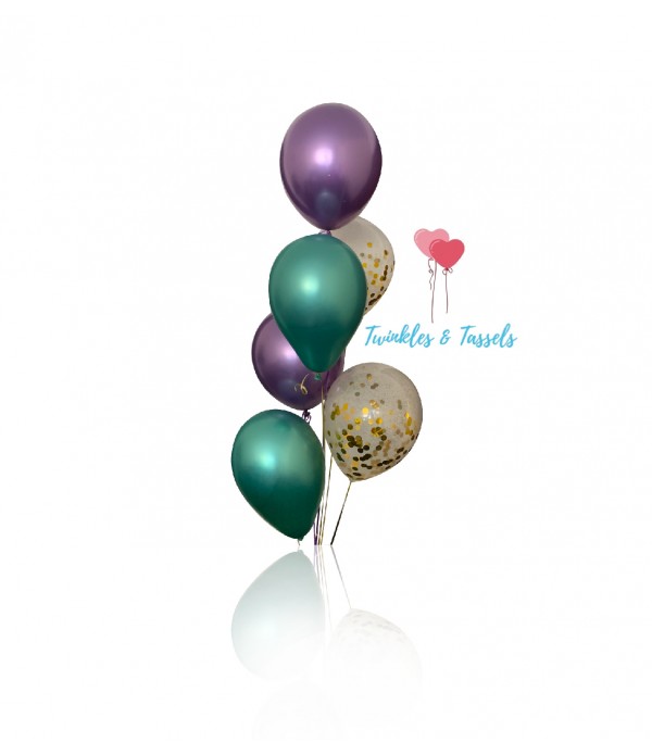 Chrome Purple, Green & Gold Mix Helium Balloon...