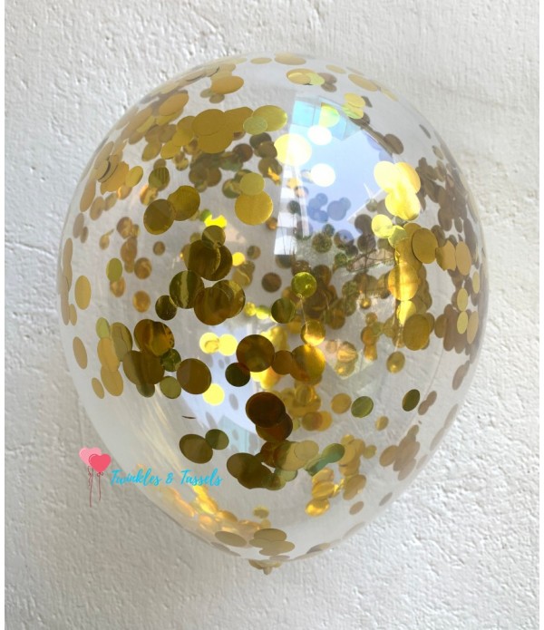 Gold Confetti Helium Balloon 