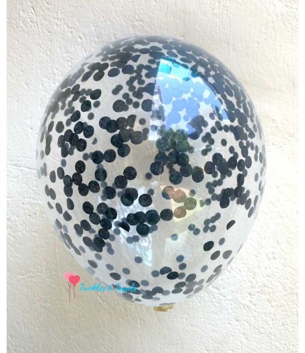 Black Confetti Helium Balloon 