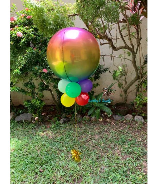 Ombre Rainbow Orbz Foil Balloon 
