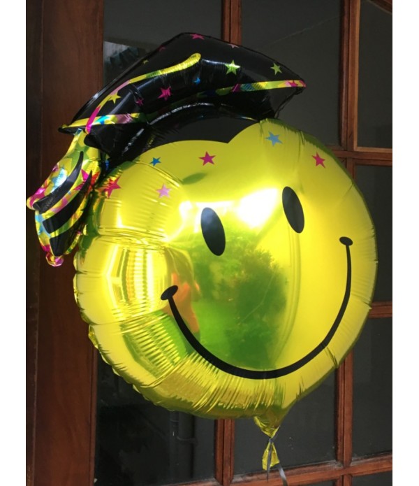 Graduation Smiley Face Balloon