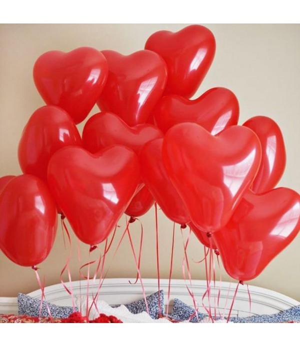 Red Heart -  Latex Helium Balloons 