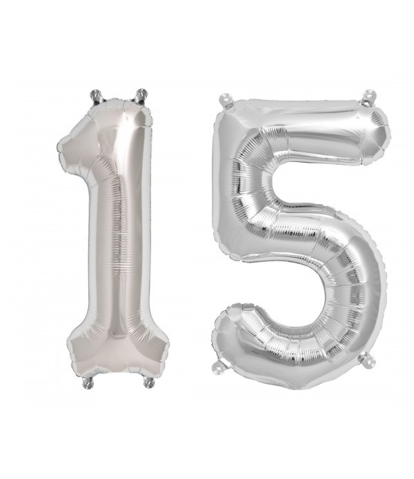 Large Silver Foil Number Balloon