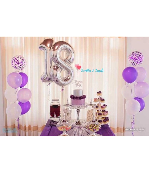 Large Silver Foil Number Balloon
