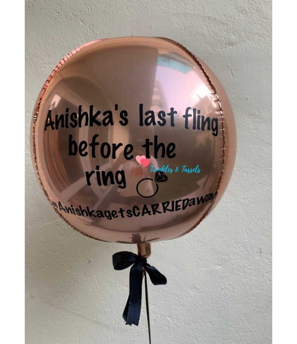 Personalised Foil Orbz Balloon - Helium 