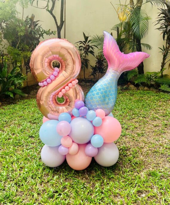 Mermaid Tail Number Balloon Bouquet