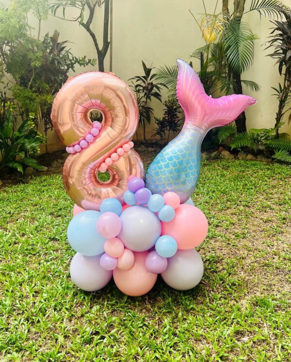 Mermaid Tail Number Balloon Bouquet