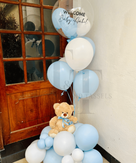 Welcome Baby Teddy Bear Balloon Bouquet