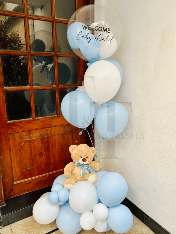 Welcome Baby Teddy Bear Balloon Bouquet