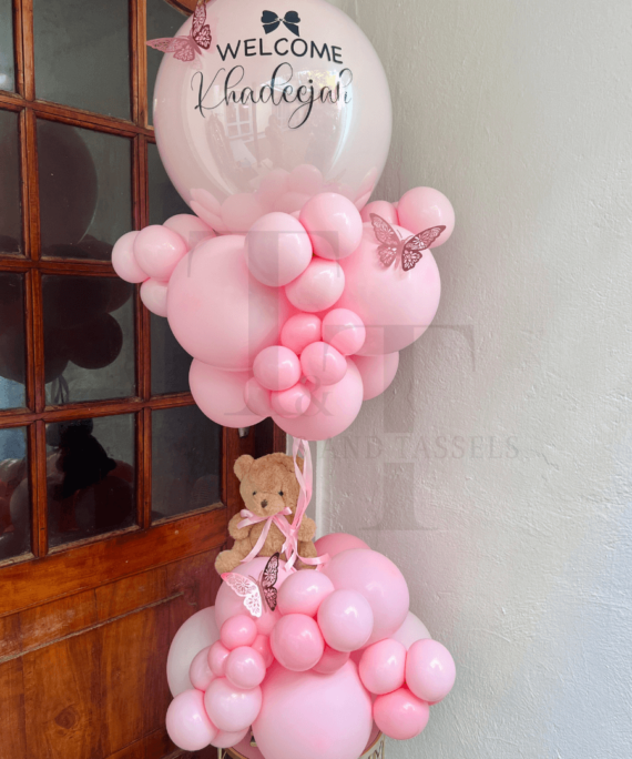 Welcome Baby Teddy Balloon Stand