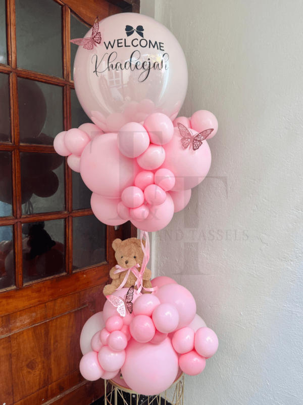 Welcome Baby Teddy Balloon Stand