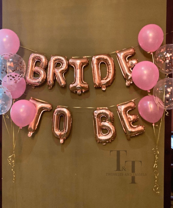 BRIDE TO BE Foil balloon set and Pink Helium Balloon Bouquets