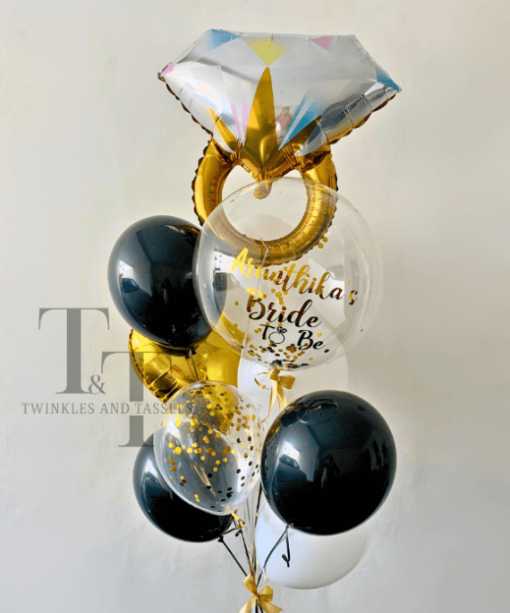 Personalised Bubble and Ring Balloon Bouquet