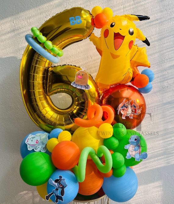 Pokemon theme number balloon marquee