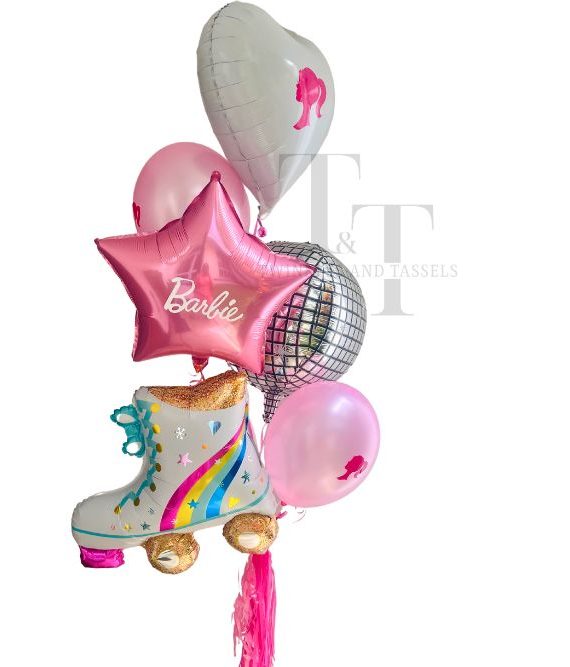 Barbie balloon bouquet