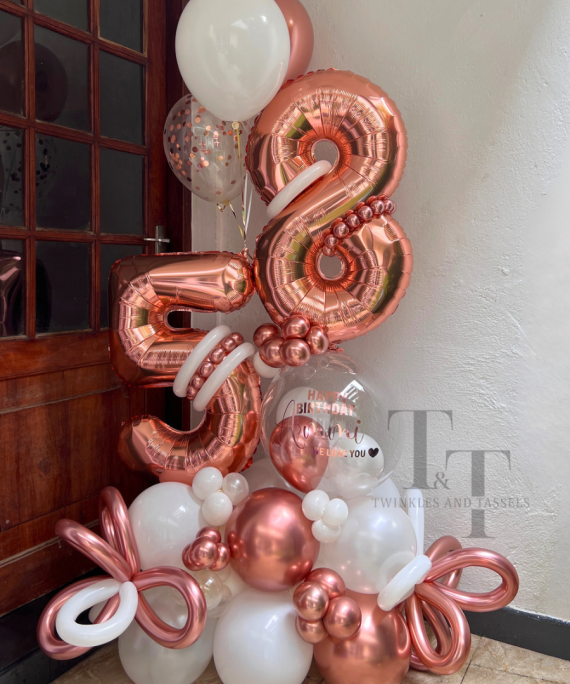 Rose Gold Glamorous Number Display