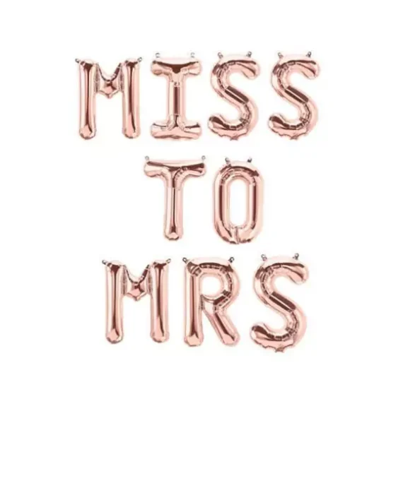 Miss to Mrs Rose Gold Balloon Banner