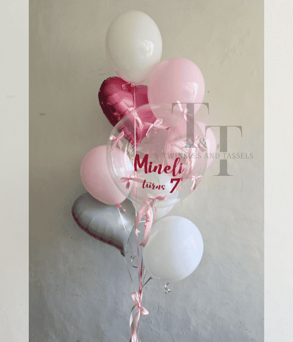 Silver Blush Symphony Balloon Bunch