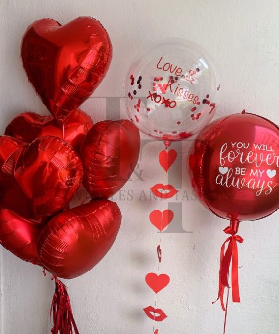 Valentines Love and Hugs Helium Balloons