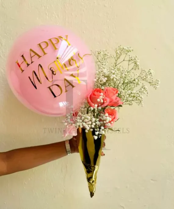 Mother's Day blush rose cone